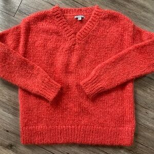 COS Vibrant Red V-Neck Sweater